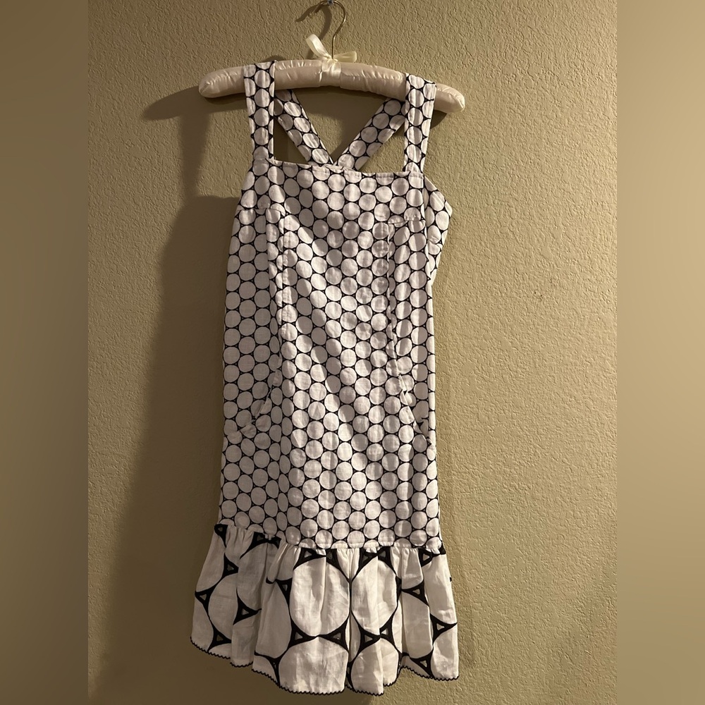 Diane Von Furstenberg Brown and White Circle Print Midi Dress